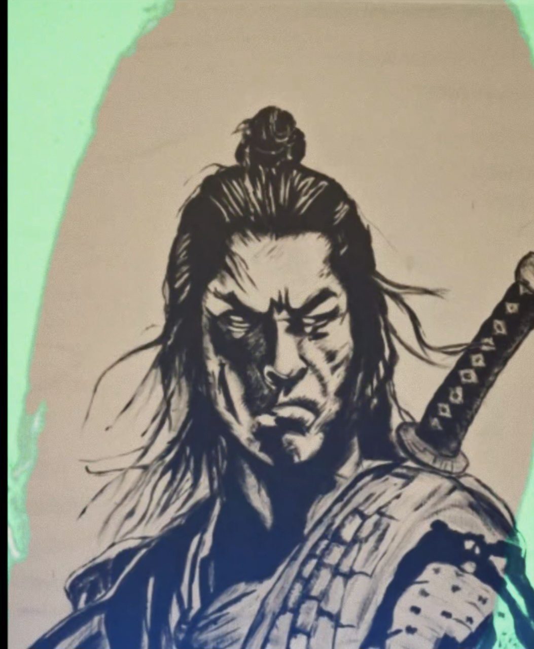 Samurai — acryl verf