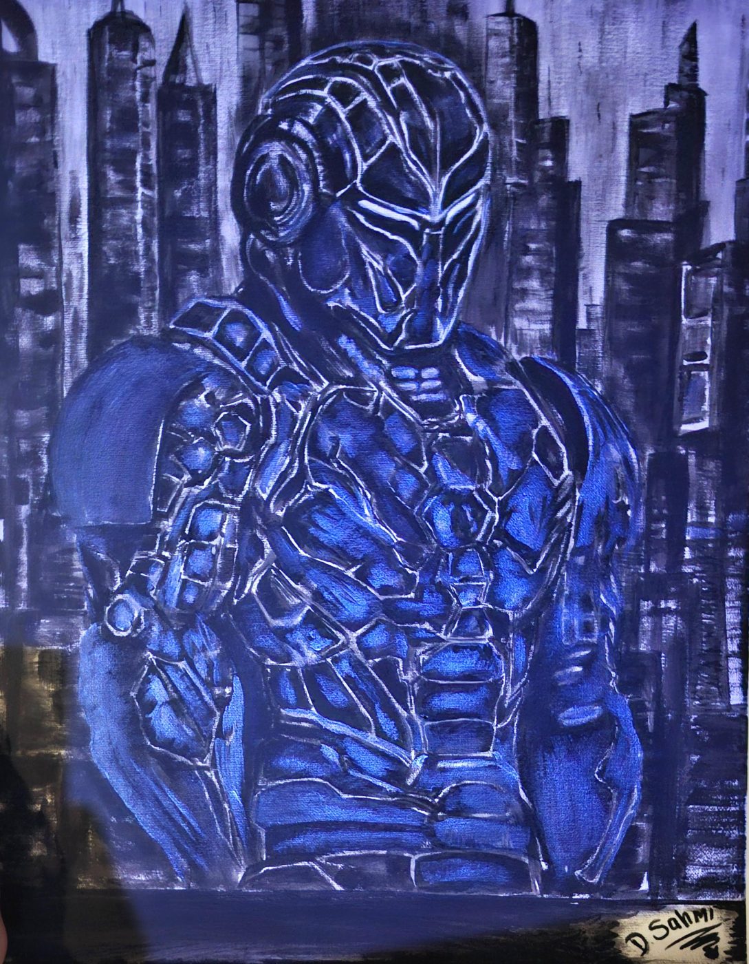 Cyber krijger- acryl verf